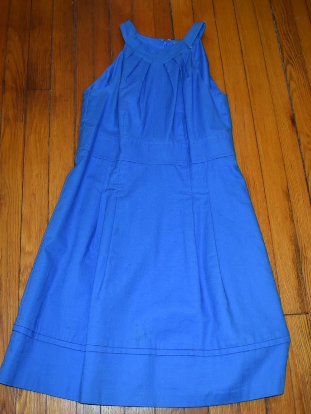 LOFT  Pleated Royal Blue  A-Line Women's Dress Size 8 1033 - Picture 4 of 4